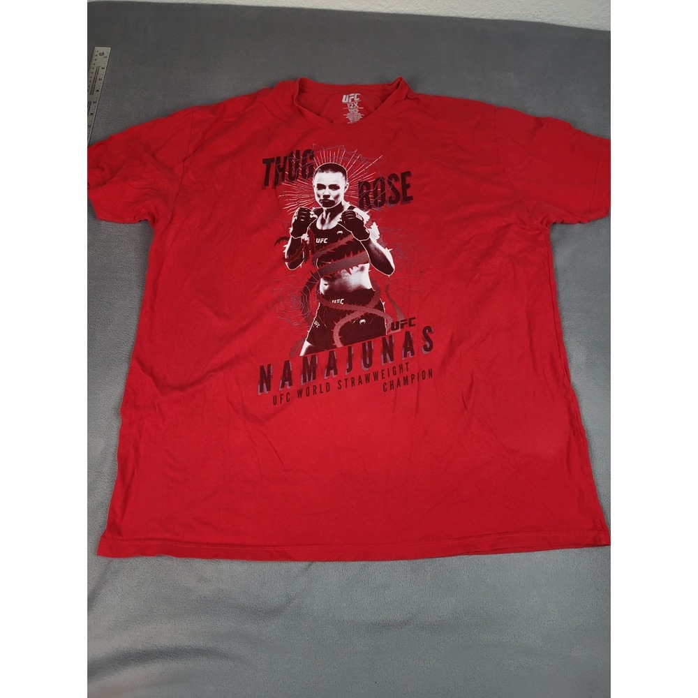 UFC Rose Namajunas Shirt‎ Adult 2X Red Lightweight Crew Neck MMA World Champ